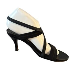 Donald Pliner Elegant Black Strappy Heels 8.5M